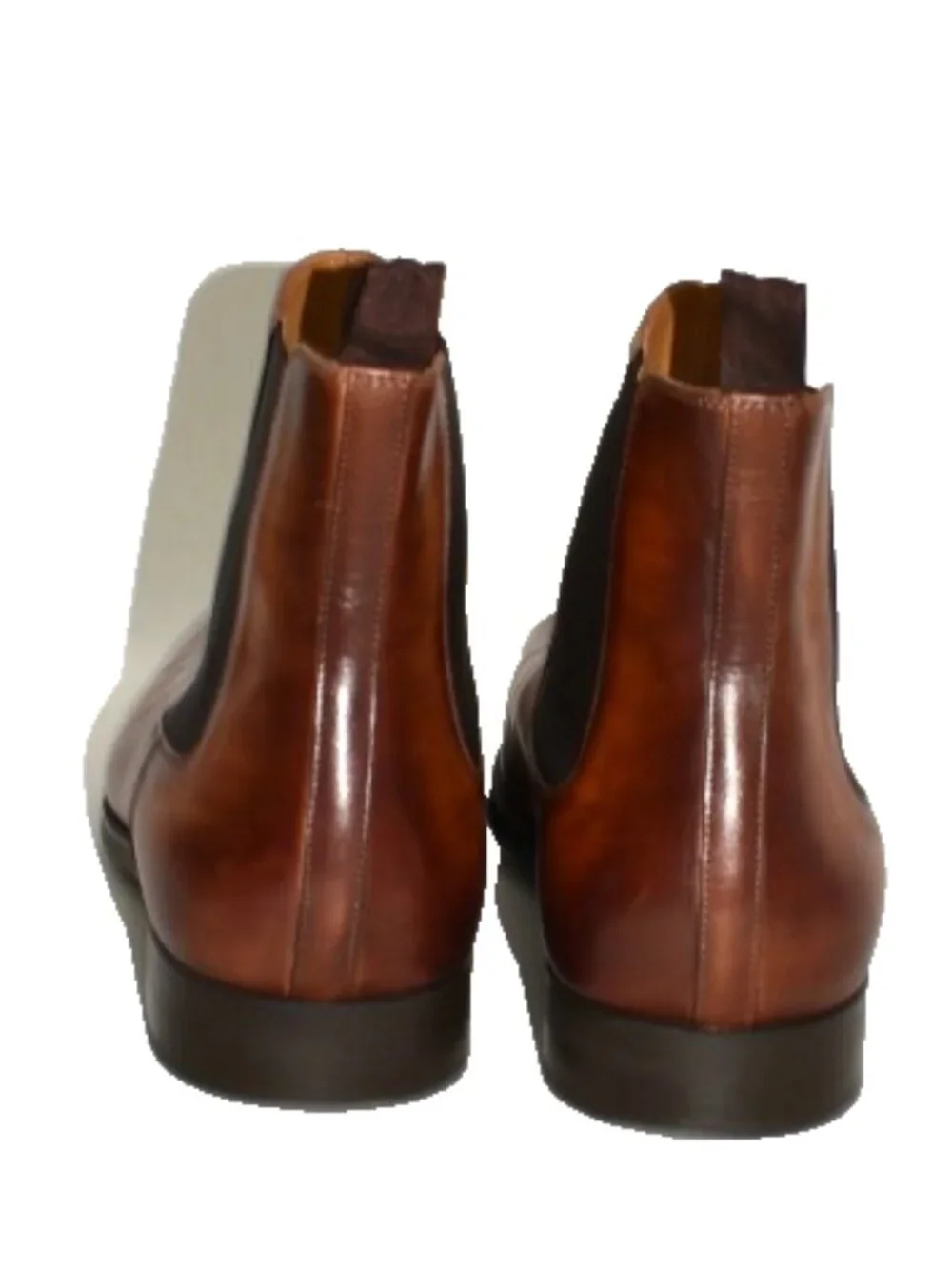 New! MAGNANNI Riley Smooth Leather Chelsea Boots Cognac Brown Size 10.5 M DD150A